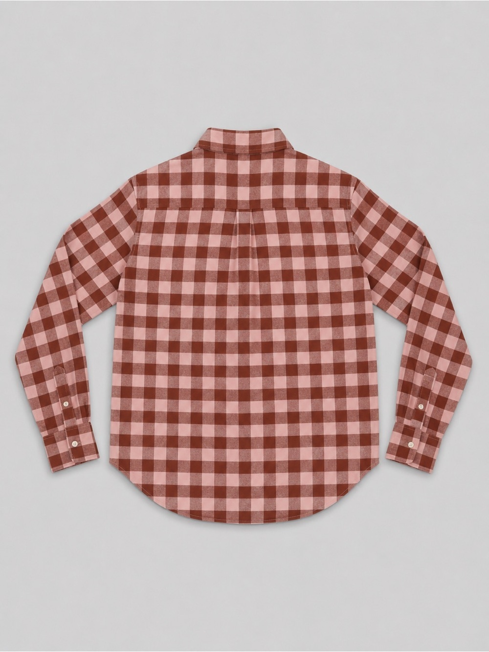 Checked Button-Down Shirt Jacket - Rust/Pink - Picture 4 of 10